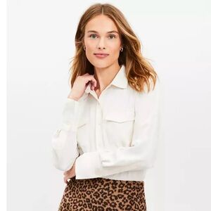 NWT Loft Wide Cuff Utility Shirt Size Large